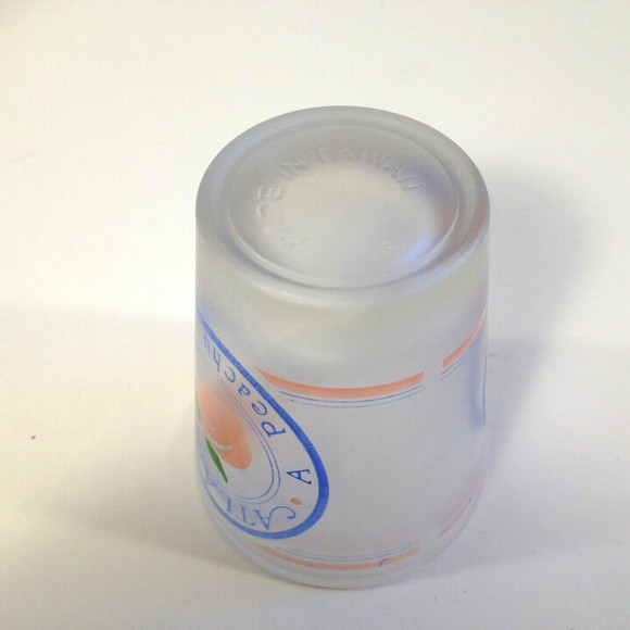 Vintage Souvenir Atlanta A Peachy Place Frosted Shot Glass Peach on Front - Picture 9 of 11